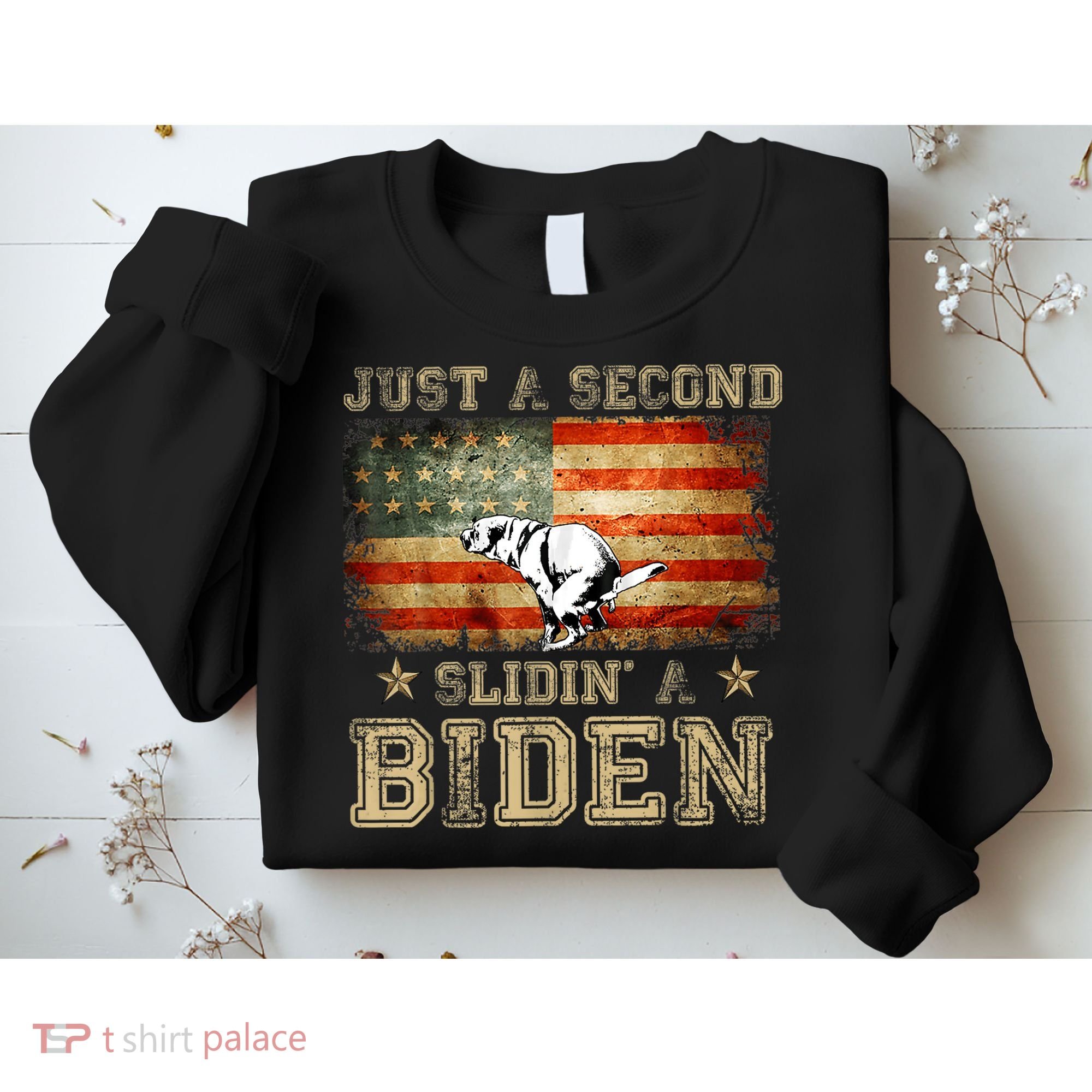 Just A Second Slidin’ A Biden – Funny Political Anti Biden Sweatshirt