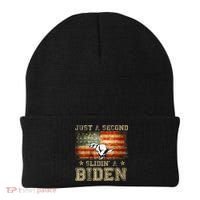 Just A Second Slidin’ A Biden – Funny Political Anti Biden Beanie thumb 0