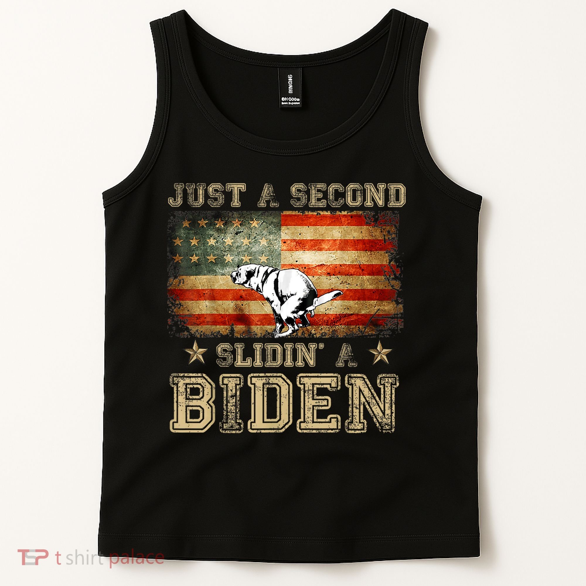 Just A Second Slidin’ A Biden – Funny Political Anti Biden Tank Top