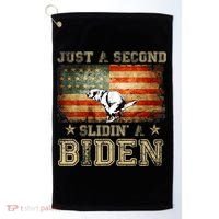 Just A Second Slidin’ A Biden – Funny Political Anti Biden Golf Towel thumb 0