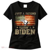 Just A Second Slidin’ A Biden – Funny Political Anti Biden Women's T-Shirt thumb 0