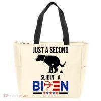 Just A Second Slidin A Biden Funny Dog Tote Bag thumb 0