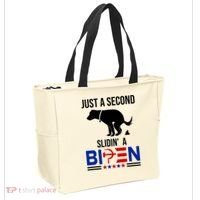 Just A Second Slidin A Biden Funny Dog Tote Bag thumb 2