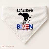 Just A Second Slidin A Biden Funny Dog USA-Made Doggie Bandana thumb 0