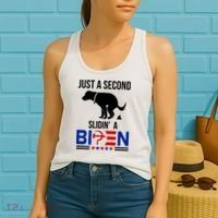 Just A Second Slidin A Biden Funny Dog Women's Tank Top thumb 2