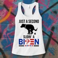 Just A Second Slidin A Biden Funny Dog Women's Tank Top thumb 3