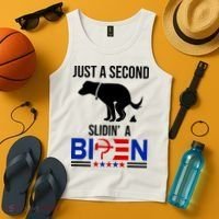 Just A Second Slidin A Biden Funny Dog Tank Top thumb 4