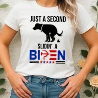 Just A Second Slidin A Biden Funny Dog Women's T-Shirt thumb 2