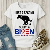 Just A Second Slidin A Biden Funny Dog Women's T-Shirt thumb 3