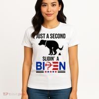 Just A Second Slidin A Biden Funny Dog Women's T-Shirt thumb 4