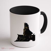 Japanese Anime Samurai Cat Ninja Cat Tattoo Cute Retro Coffee Mug thumb 1