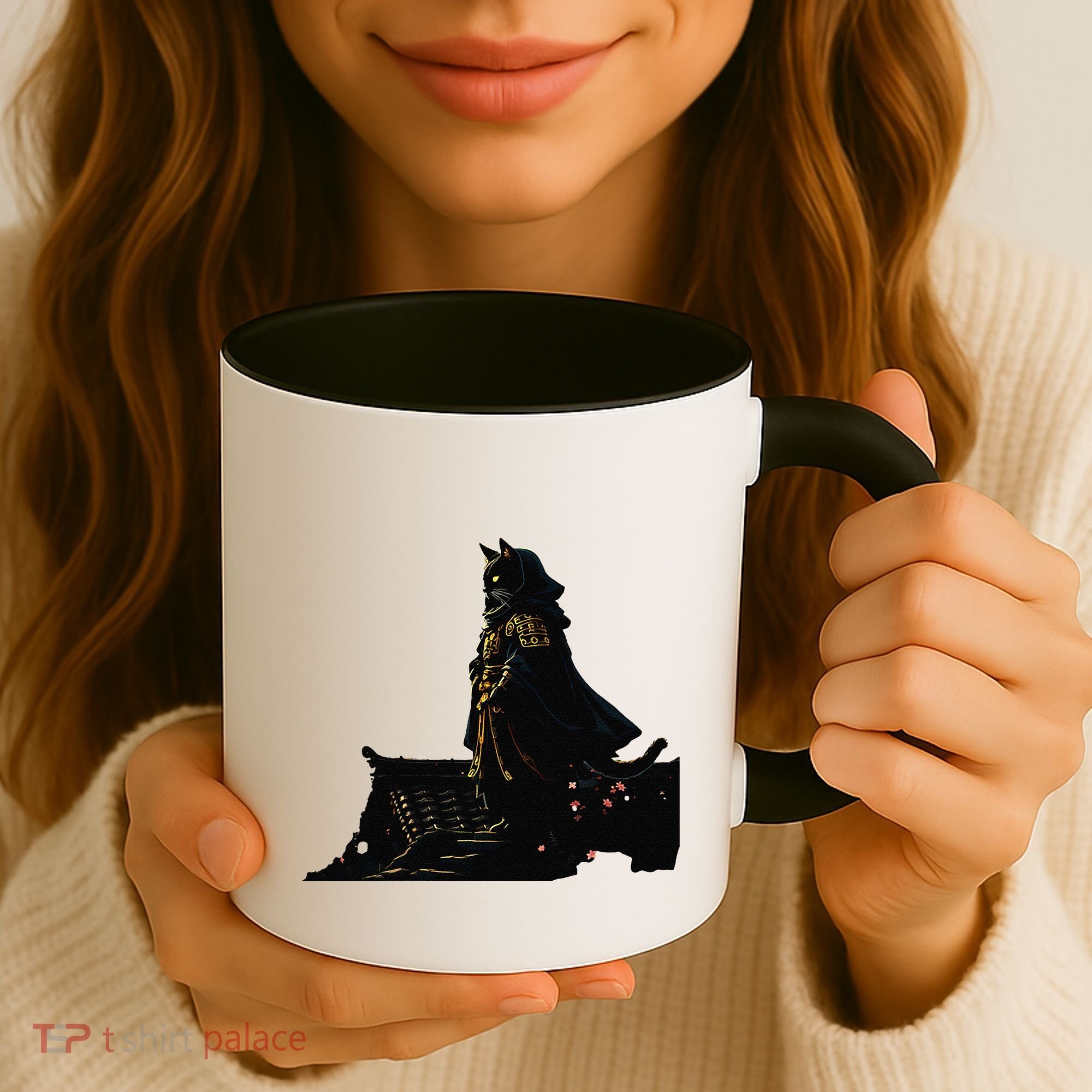 Japanese Anime Samurai Cat Ninja Cat Tattoo Cute Retro Coffee Mug