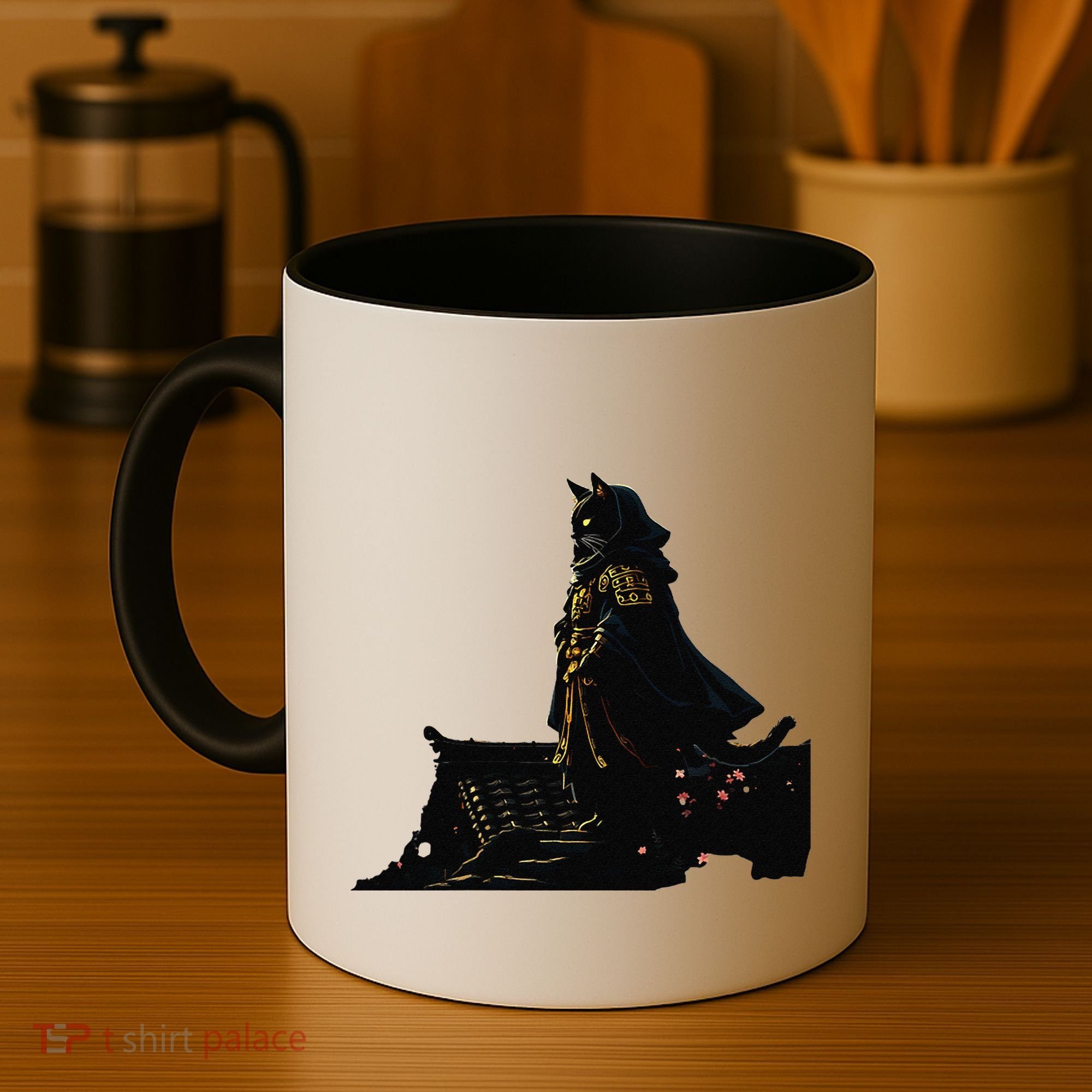 Japanese Anime Samurai Cat Ninja Cat Tattoo Cute Retro Coffee Mug