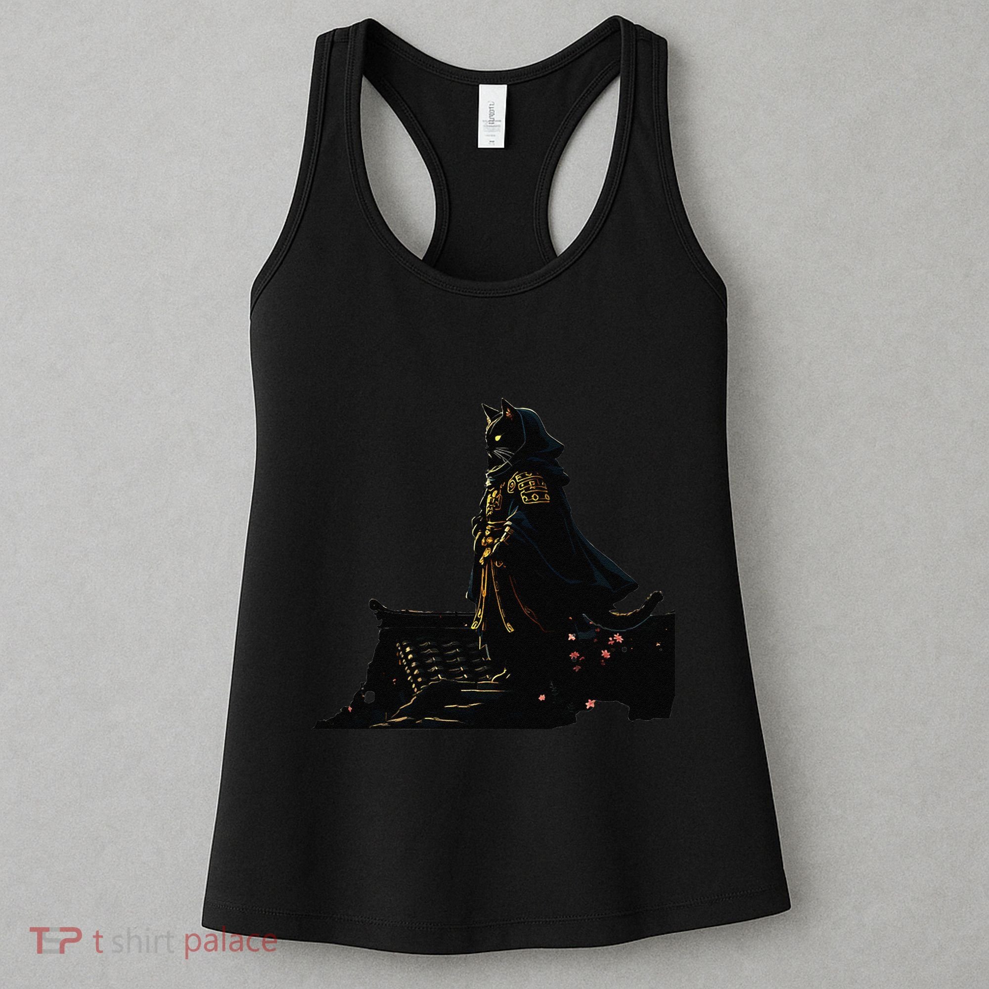 Japanese Anime Samurai Cat Ninja Cat Tattoo Cute Retro Women's Tank Top