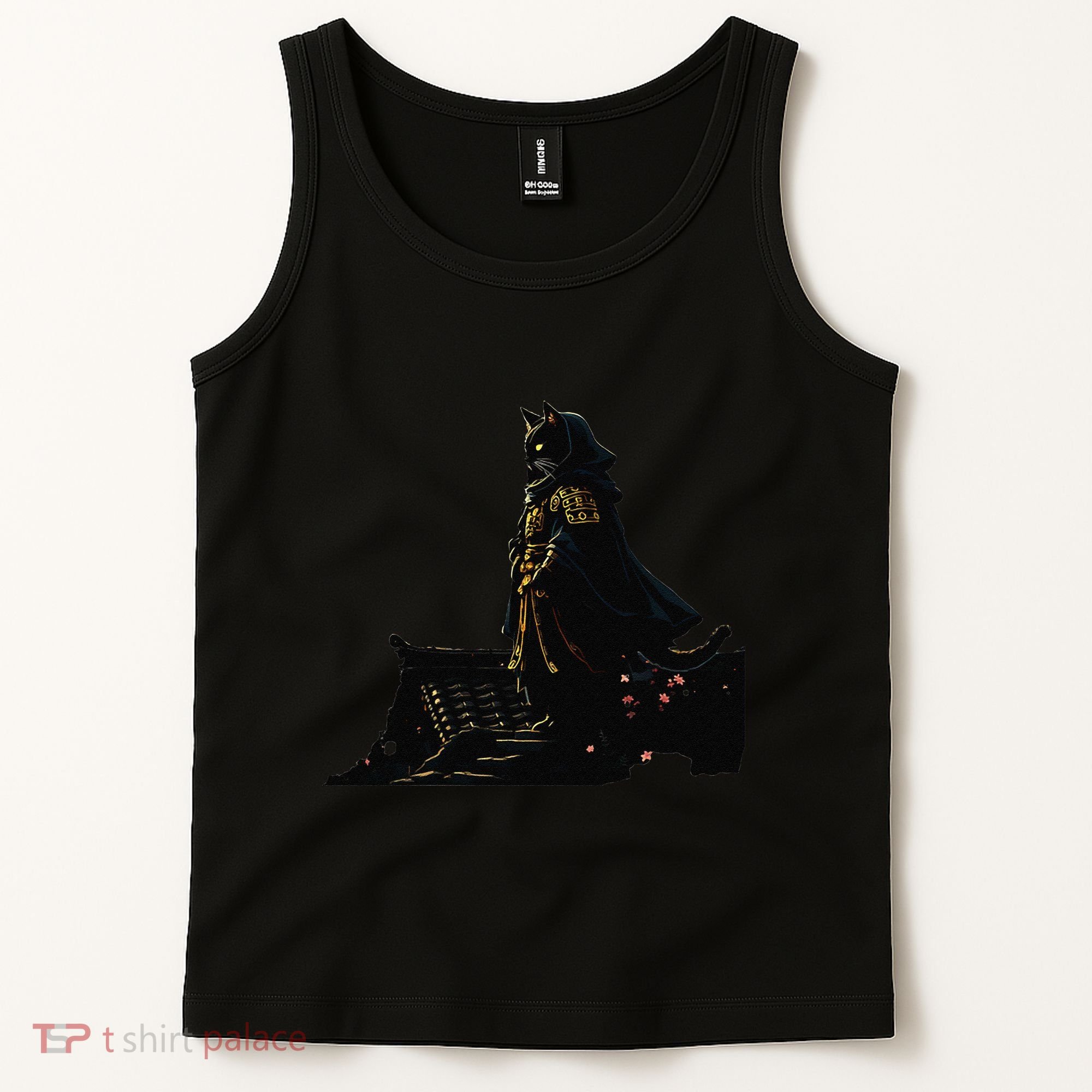 Japanese Anime Samurai Cat Ninja Cat Tattoo Cute Retro Tank Top