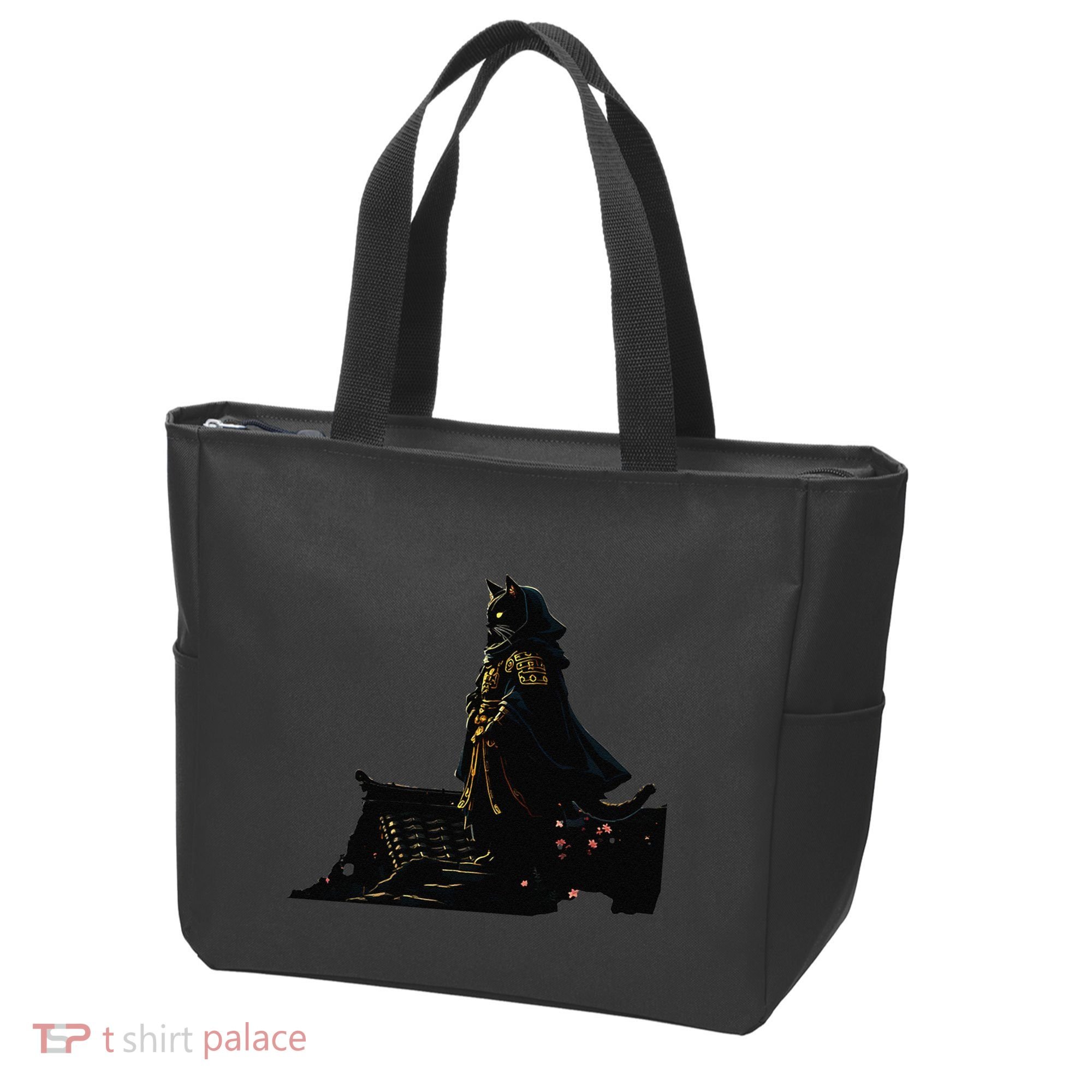 Japanese Anime Samurai Cat Ninja Cat Tattoo Cute Retro Tote Bag