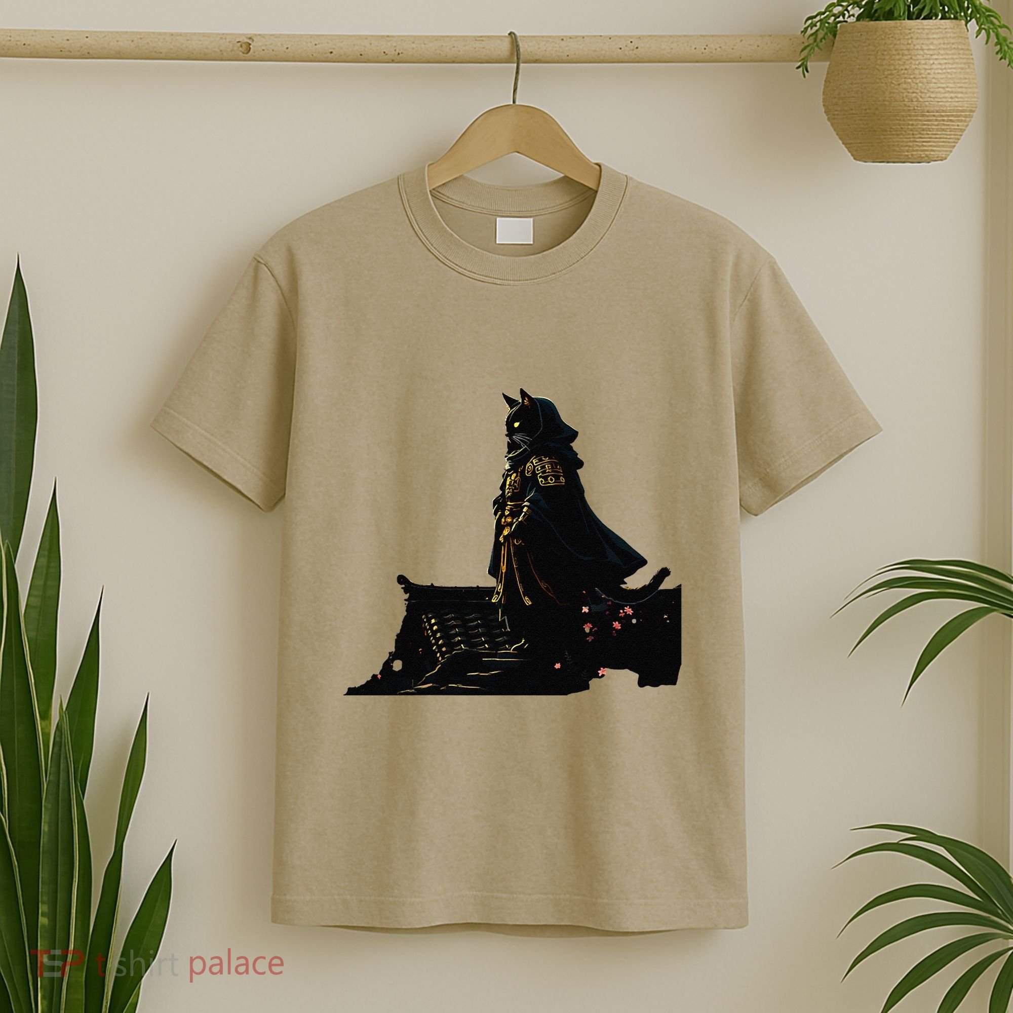 Japanese Anime Samurai Cat Ninja Cat Tattoo Cute Retro T-Shirt