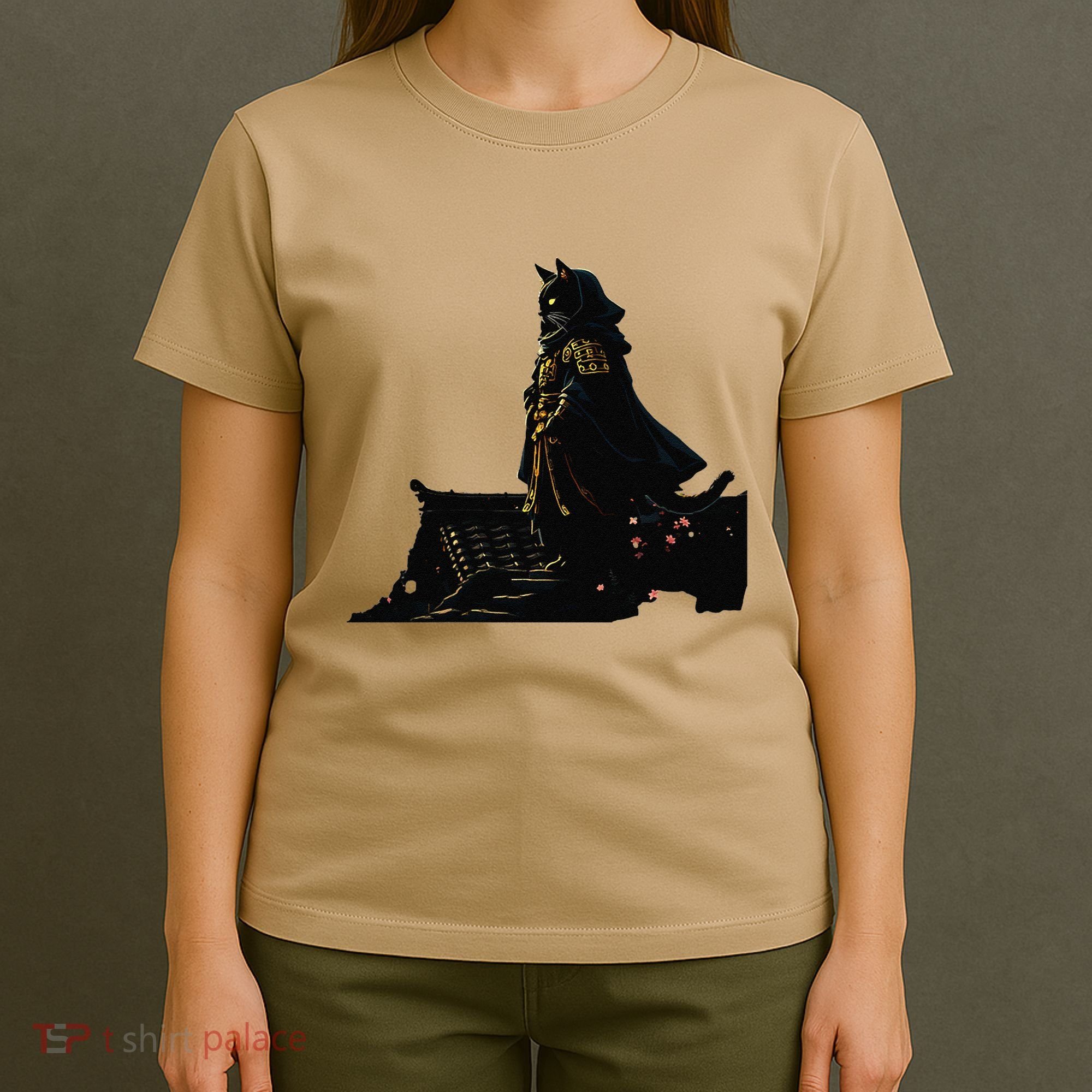 Japanese Anime Samurai Cat Ninja Cat Tattoo Cute Retro T-Shirt