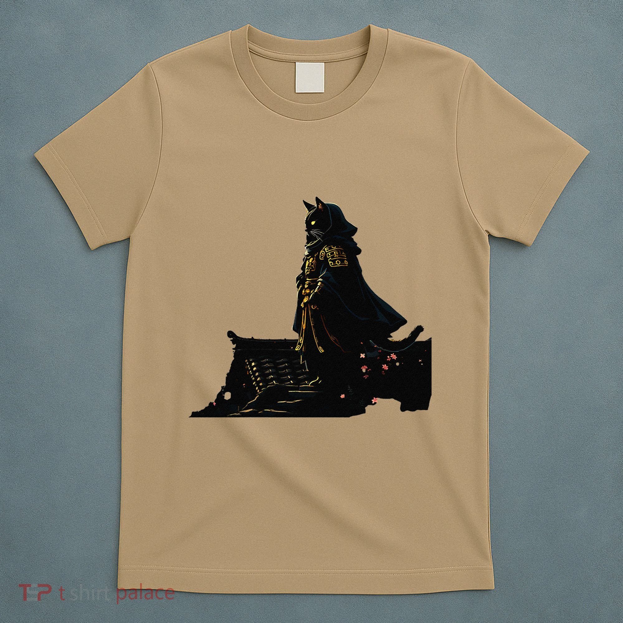 Japanese Anime Samurai Cat Ninja Cat Tattoo Cute Retro T-Shirt