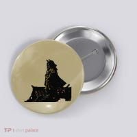 Japanese Anime Samurai Cat Ninja Cat Tattoo Cute Retro Button thumb 0