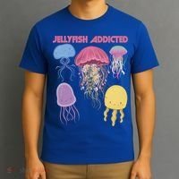 Jellyfish Addicted Sea Souvenir Ocean Life Underwater Fish Funny Gift T-Shirt thumb 3