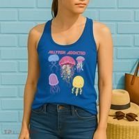 Jellyfish Addicted Sea Souvenir Ocean Life Underwater Fish Funny Gift Women's Tank Top thumb 2