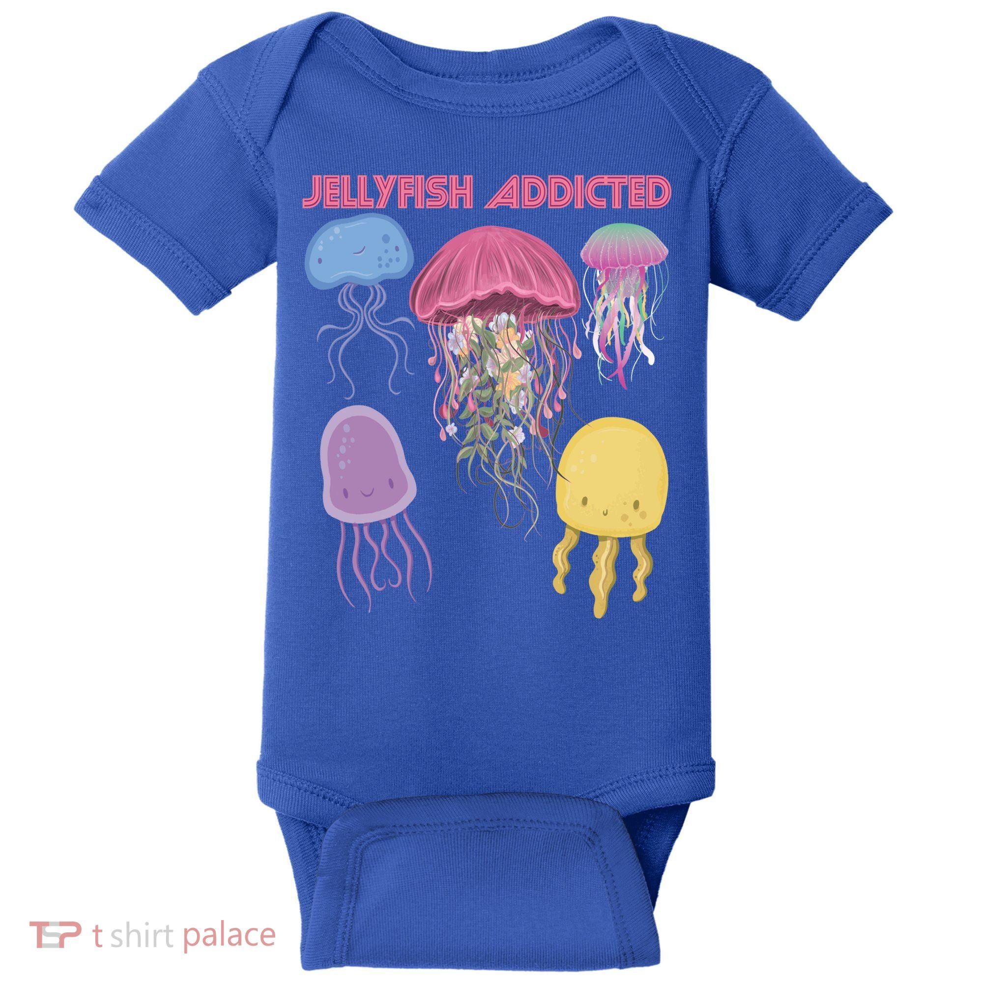 Jellyfish Addicted Sea Souvenir Ocean Life Underwater Fish Funny Gift Baby Bodysuit