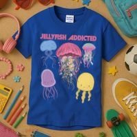 Jellyfish Addicted Sea Souvenir Ocean Life Underwater Fish Funny Gift Kids T-Shirt thumb 3