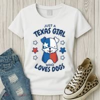 Just A Texas Girl Who Loves Dogs Women's T-Shirt thumb 3