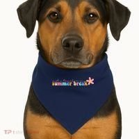 Just A Teacher On Summer Break Flower USA-Made Doggie Bandana thumb 1