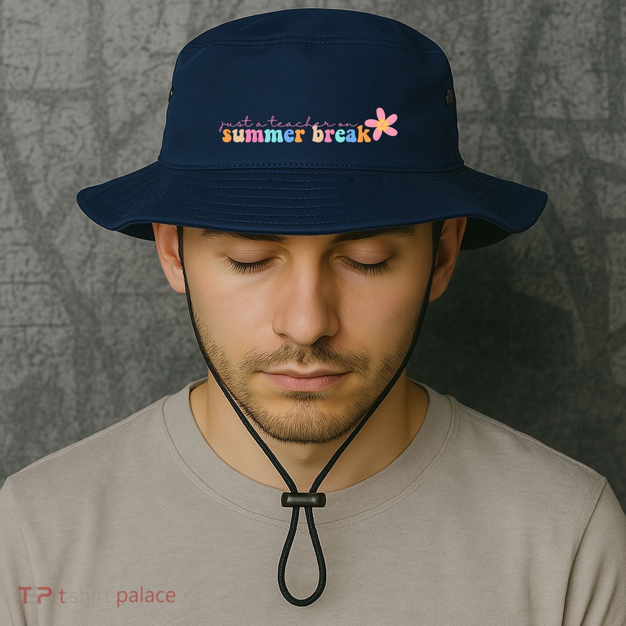 Just A Teacher On Summer Break Flower Bucket Hat