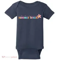 Just A Teacher On Summer Break Flower Baby Bodysuit thumb 0
