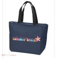 Just A Teacher On Summer Break Flower Tote Bag thumb 3