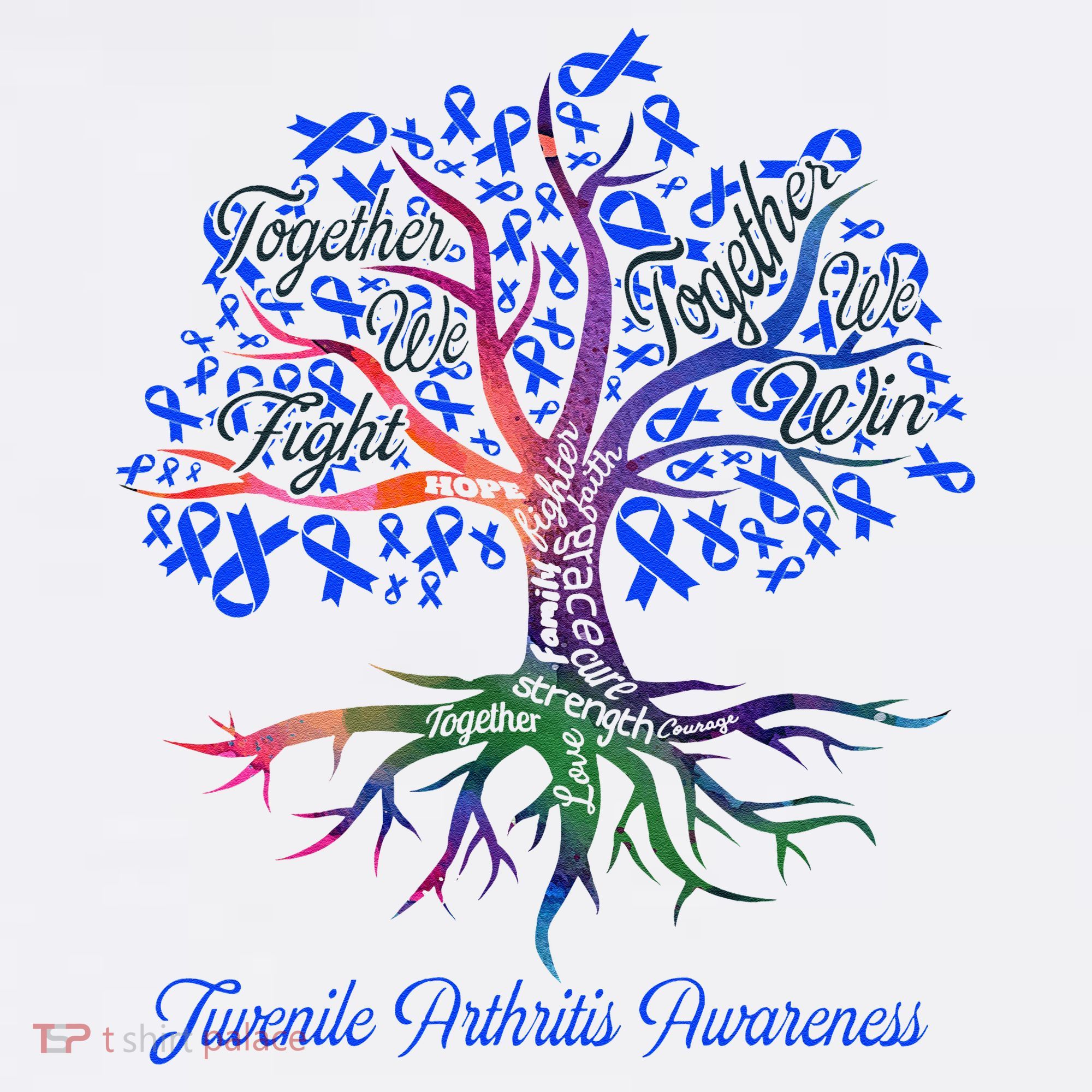 Juvenile Arthritis Together We Fight Together We Win Comfort Colors Garment-Dyed Hooded Sweatshirt