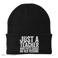 Just A Teacher Who Puts Chaos On Her Resume Beanie thumb 0