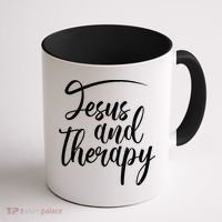 Jesus And Therapy Religious Christian Humor Funny Gift Coffee Mug thumb 1
