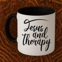 Jesus And Therapy Religious Christian Humor Funny Gift Coffee Mug thumb 2
