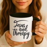 Jesus And Therapy Religious Christian Humor Funny Gift Coffee Mug thumb 3