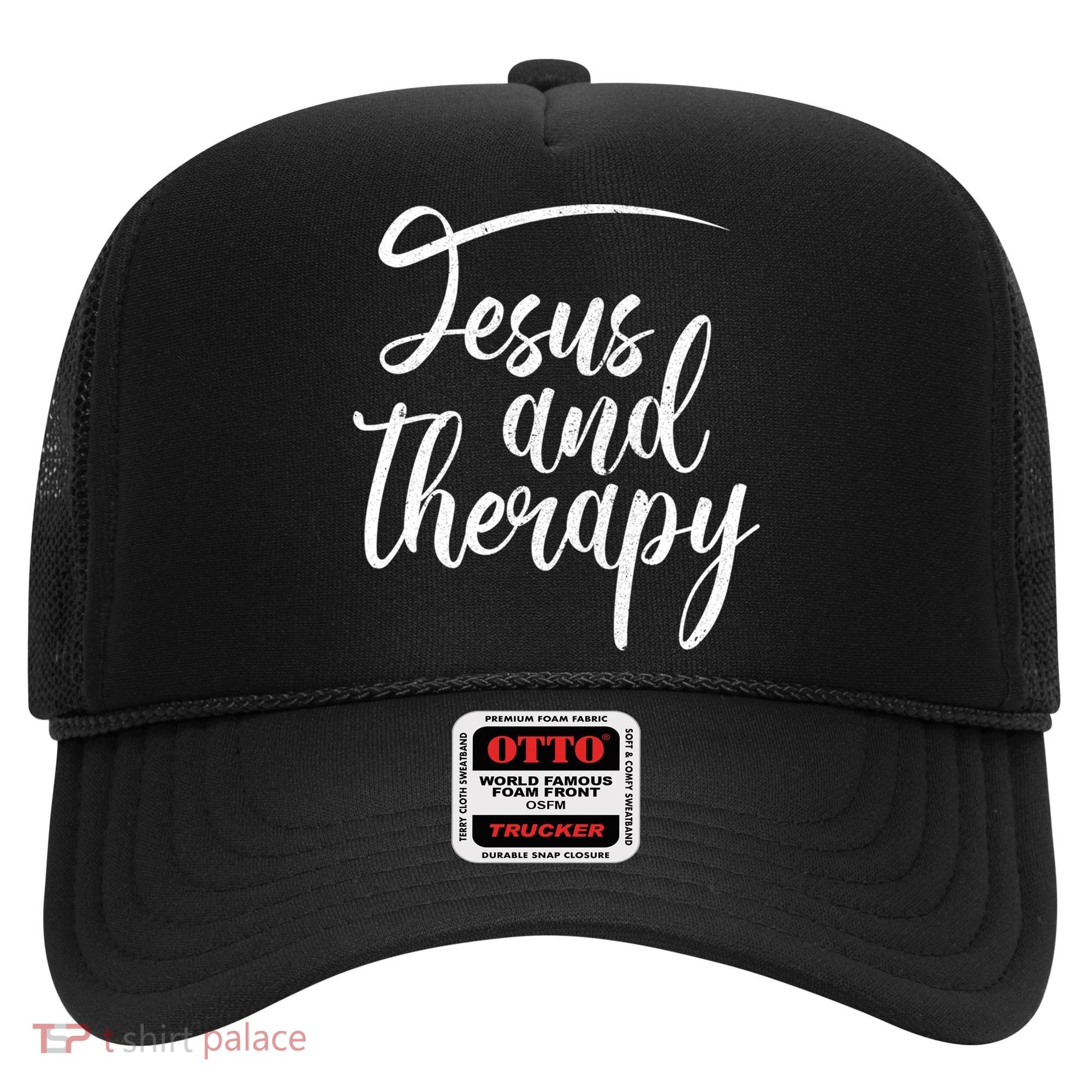 Jesus And Therapy Religious Christian Humor Funny Gift Hat