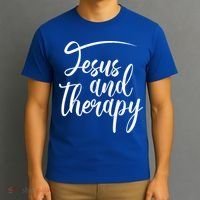 Jesus And Therapy Religious Christian Humor Funny Gift T-Shirt thumb 3