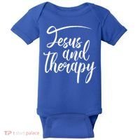 Jesus And Therapy Religious Christian Humor Funny Gift Baby Bodysuit thumb 0