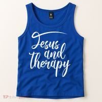 Jesus And Therapy Religious Christian Humor Funny Gift Tank Top thumb 2