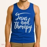 Jesus And Therapy Religious Christian Humor Funny Gift Tank Top thumb 3