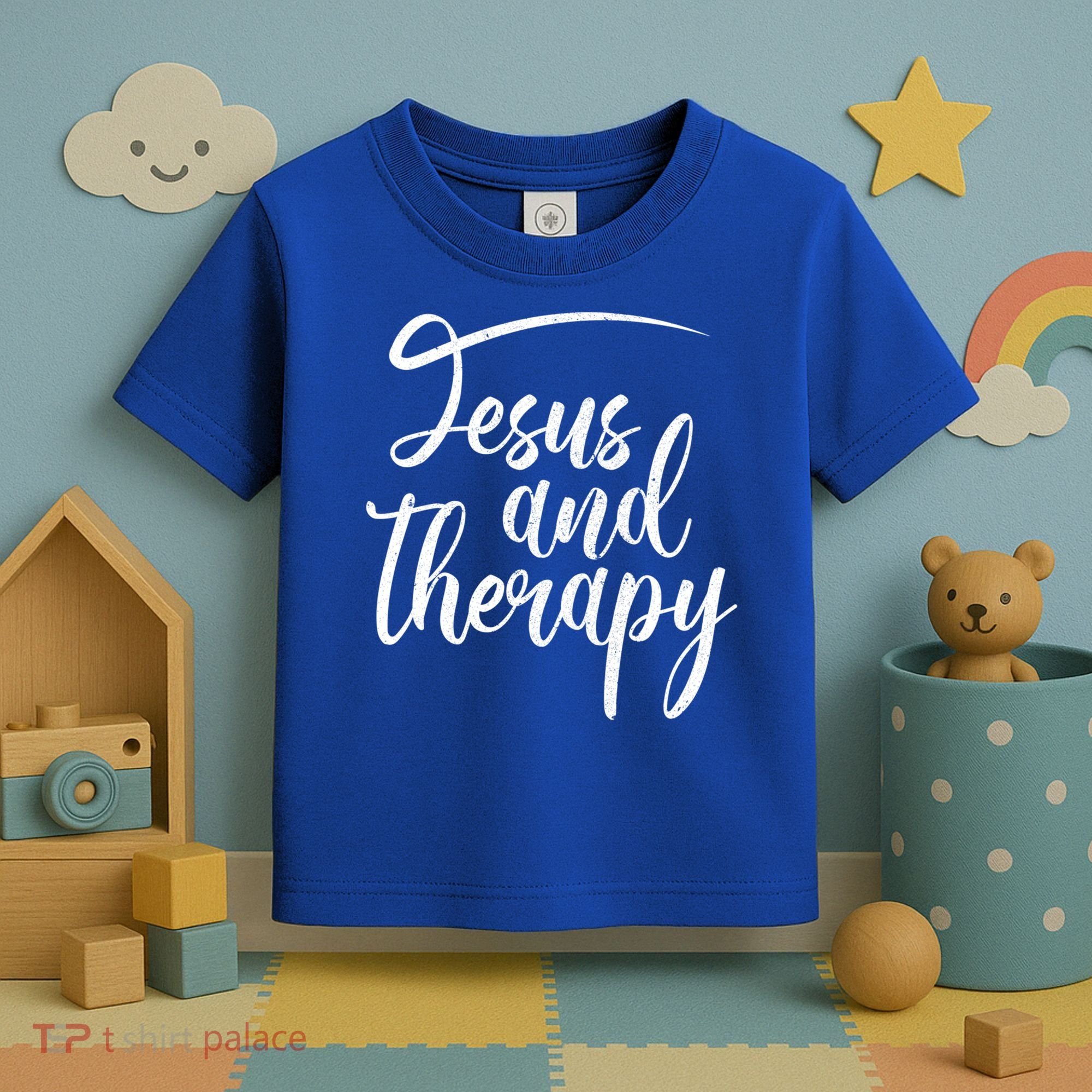 Jesus And Therapy Religious Christian Humor Funny Gift Toddler T-Shirt