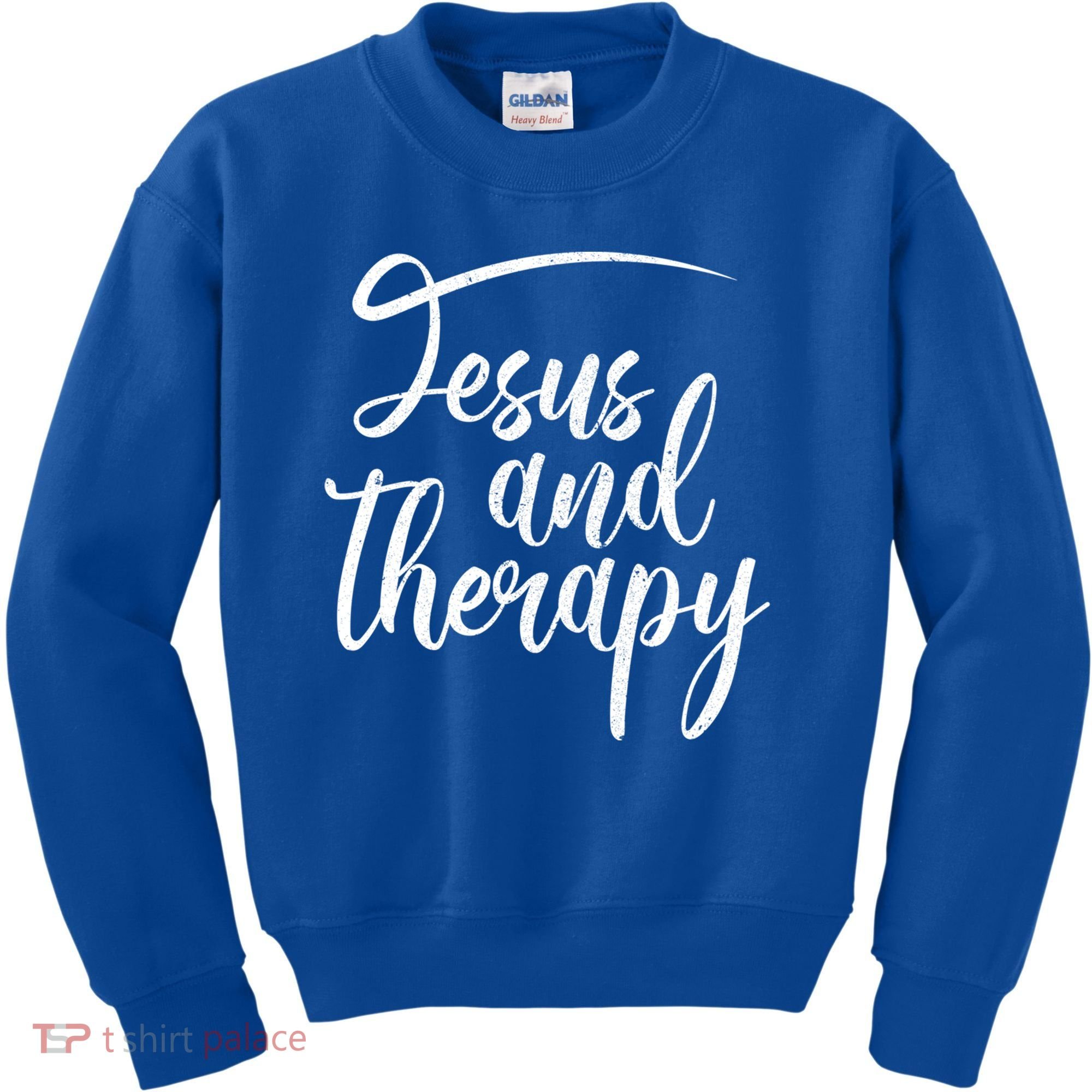 Jesus And Therapy Religious Christian Humor Funny Gift Kids Sweatshirt