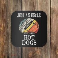 Just An Uncle Who Loves Hot Dogs Coaster thumb 0