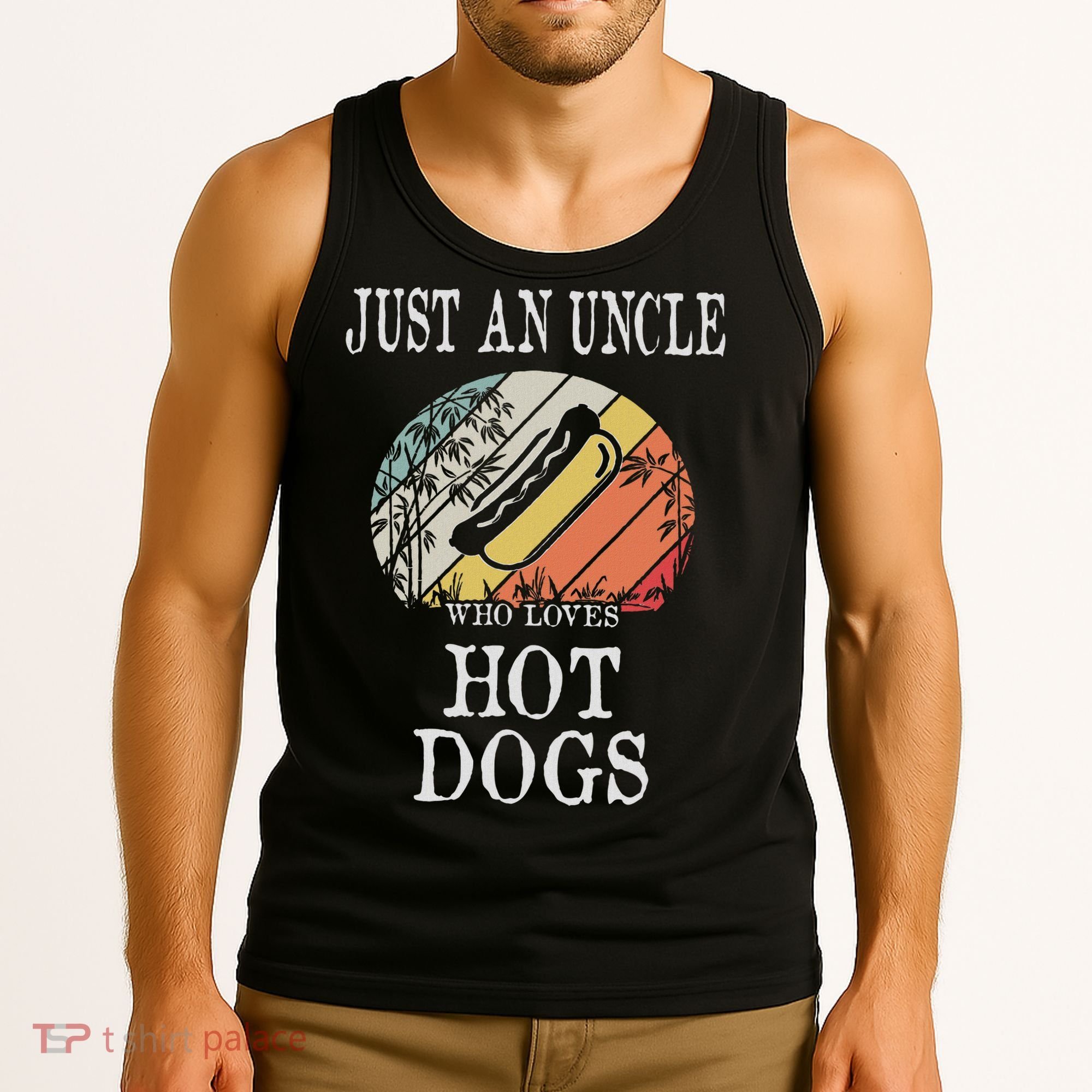 Just An Uncle Who Loves Hot Dogs Tank Top