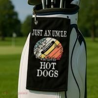 Just An Uncle Who Loves Hot Dogs Golf Towel thumb 2