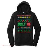 Jolly AF Ugly Christmas Offensive Humor Women's Hoodie thumb 0