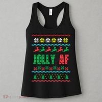 Jolly AF Ugly Christmas Offensive Humor Women's Tank Top thumb 3